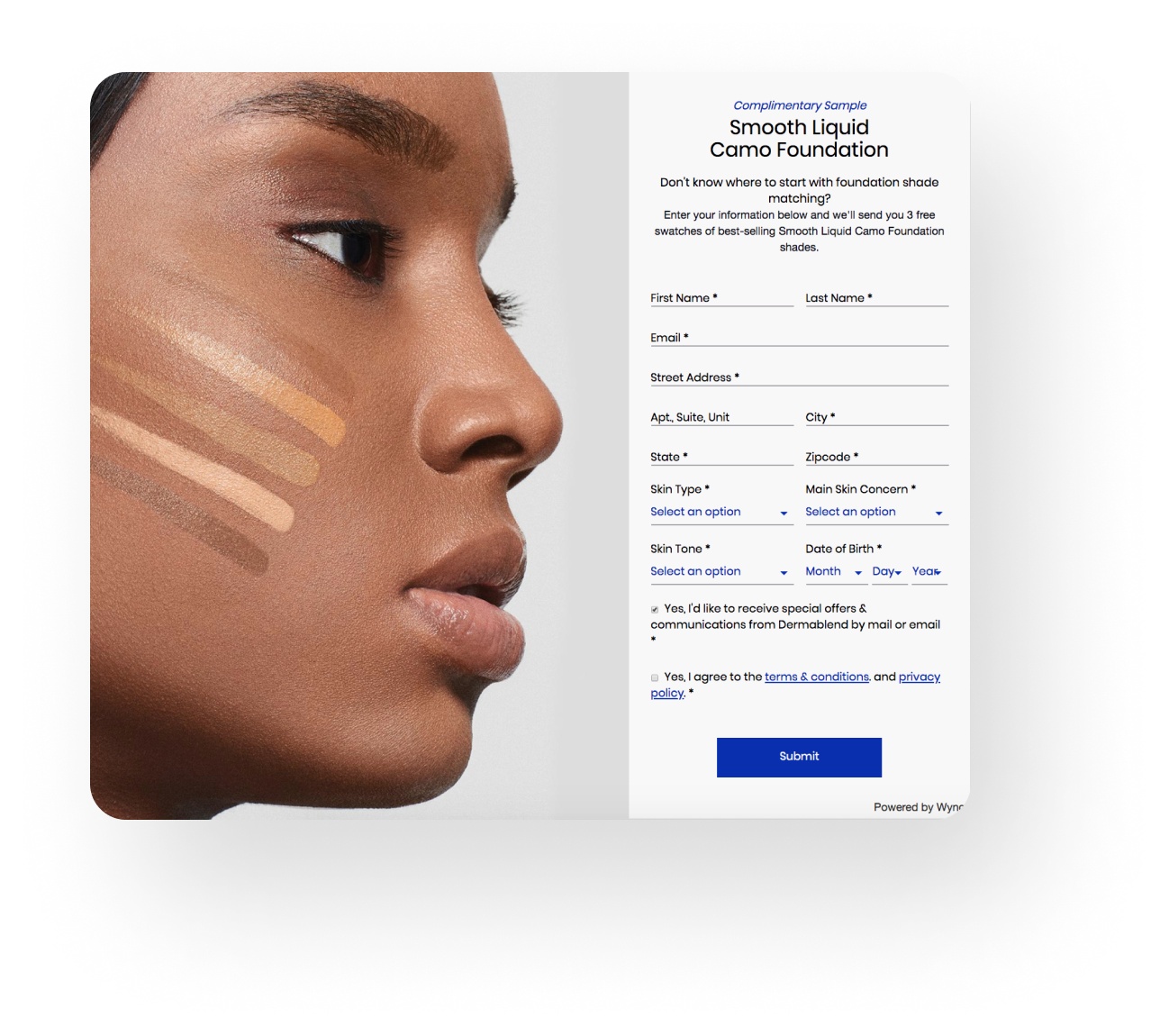 survey for sampling with face on left and form on right